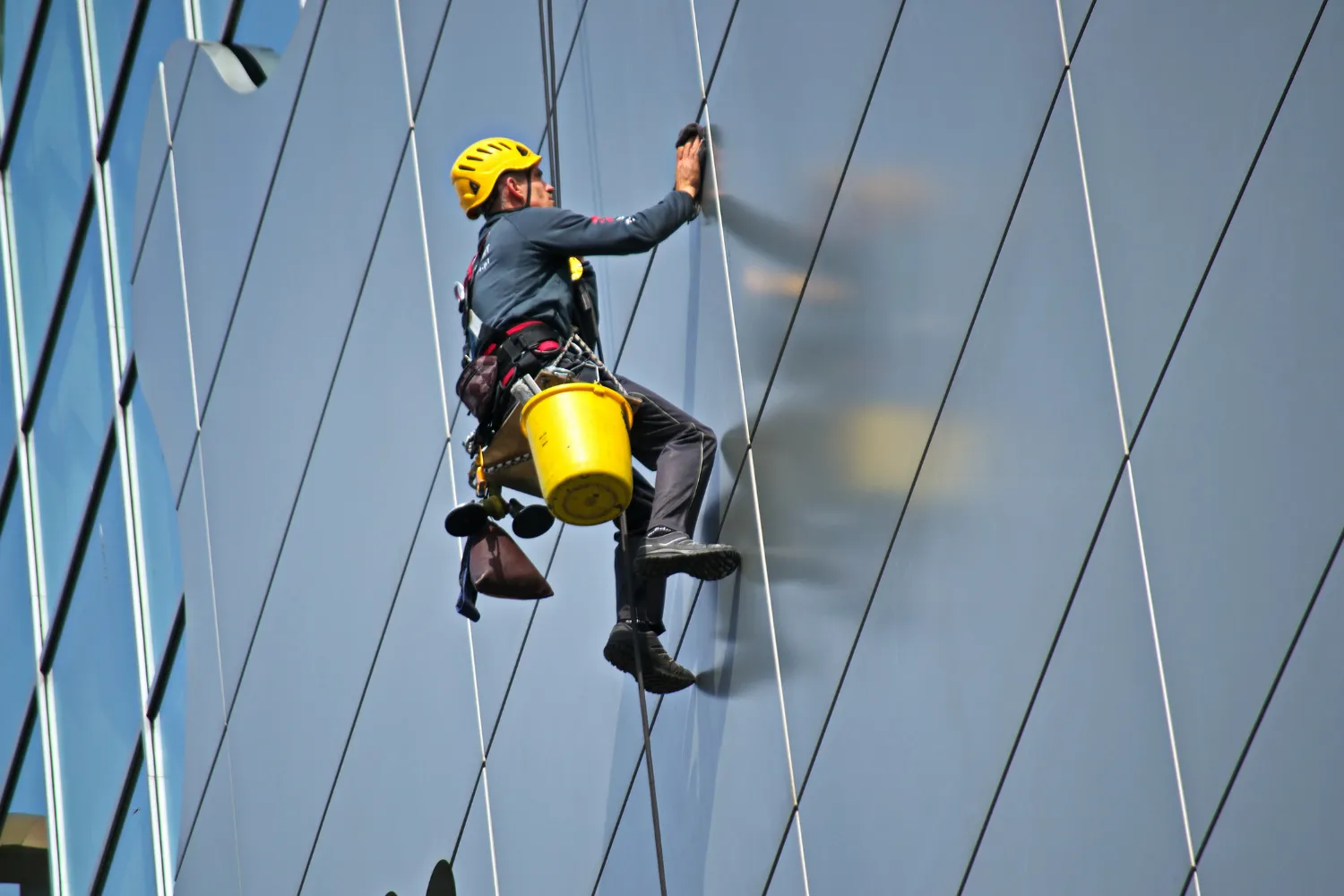 person working on commercial cleaning